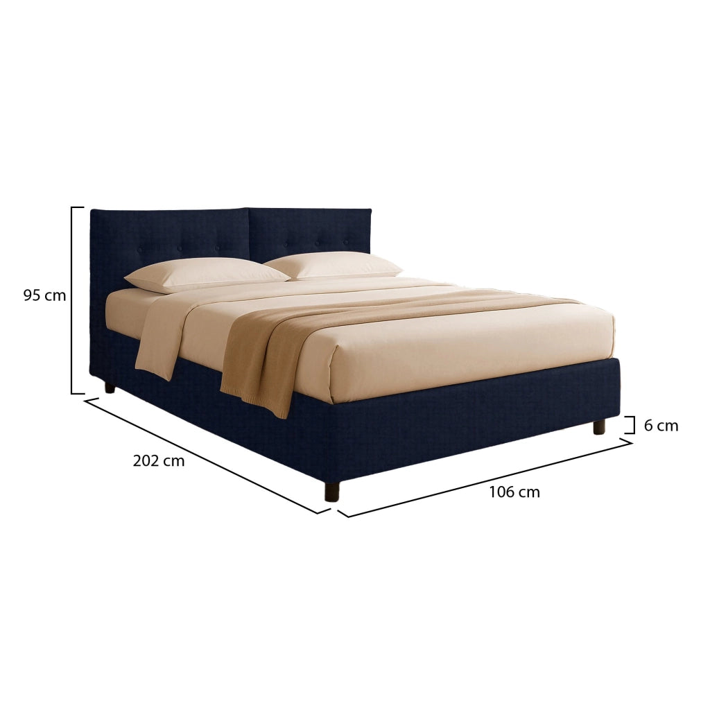 Exeter, Letto Singolo Sfoderabile Made in Italy, Viola Scuro