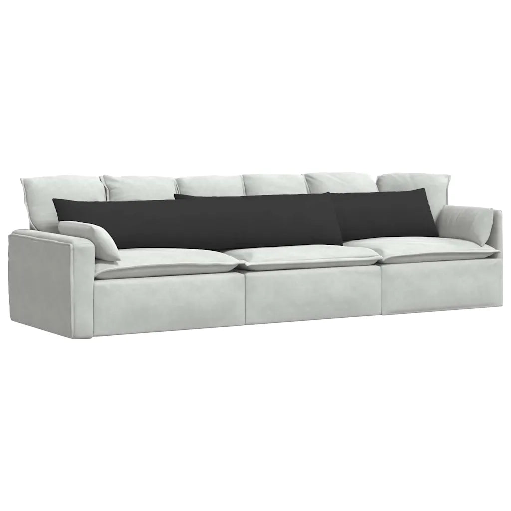 Cuscini da Divano 2 pcs Nero 200 x 40 cm Tessuto 42013900
