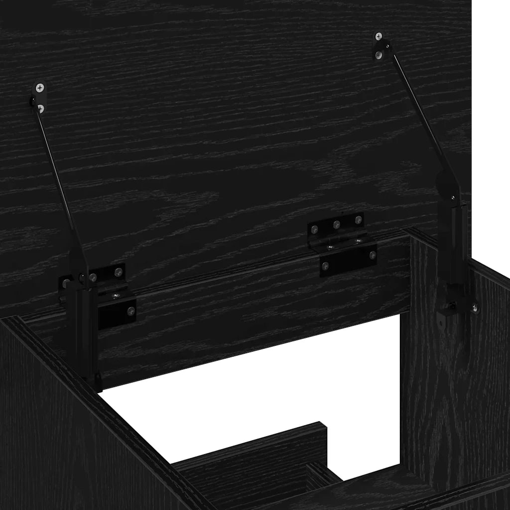 Podio con ruota Rovere Nero 55 x 55 x 107 cm Legno multistrato 862299