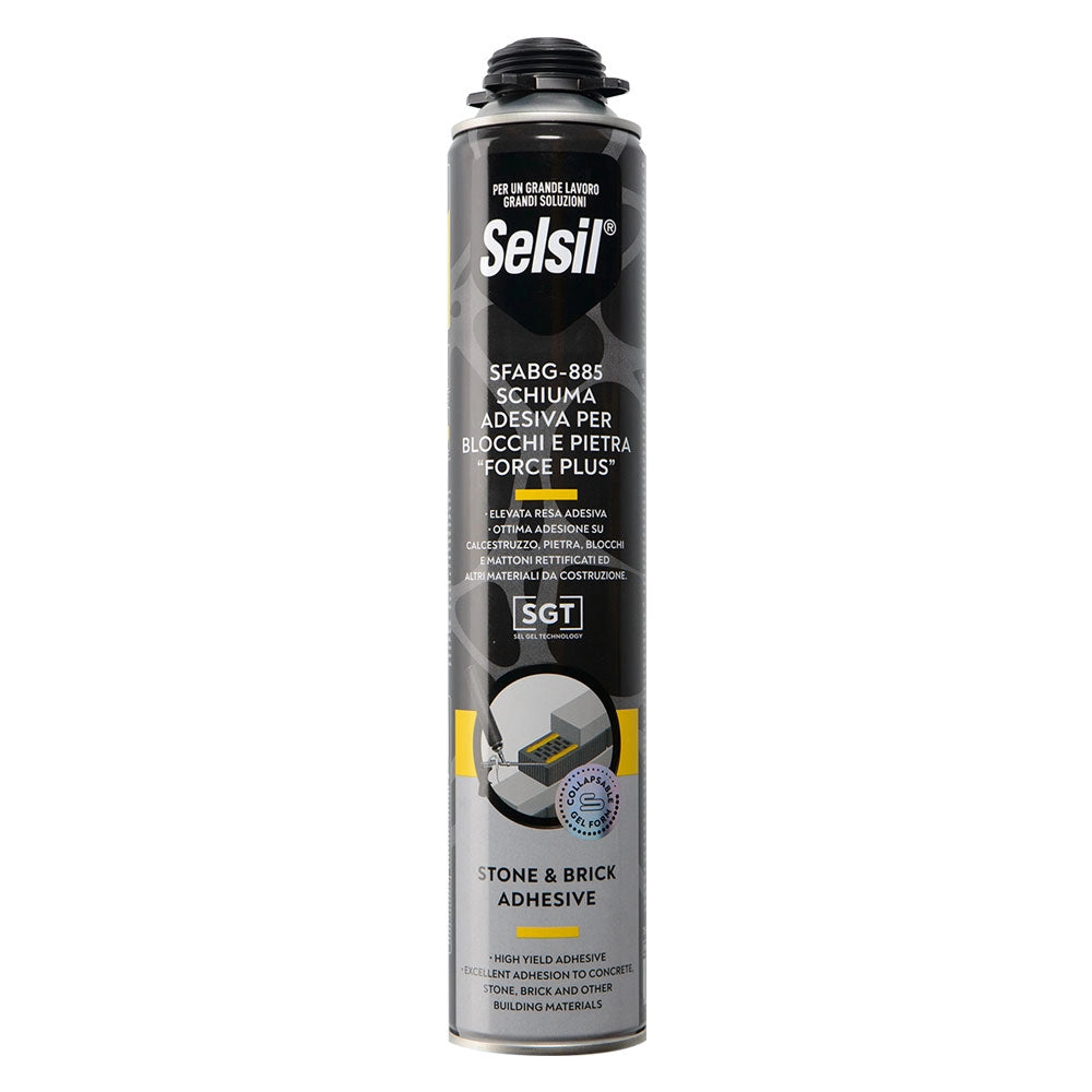 Schiuma Poliuretanica Adesiva per Pistola Selsil Force Plus 12 Pezzi 750 ml