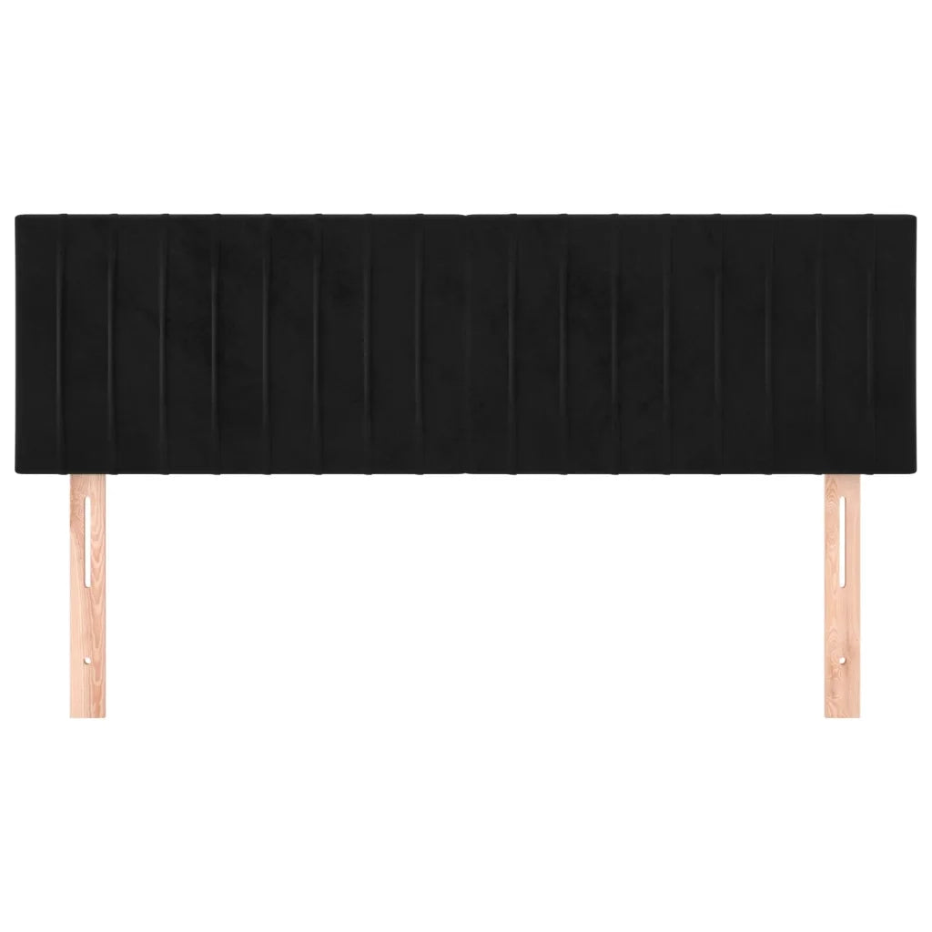 Testiera Nera 144x5x78/88 cm in Velluto 346252