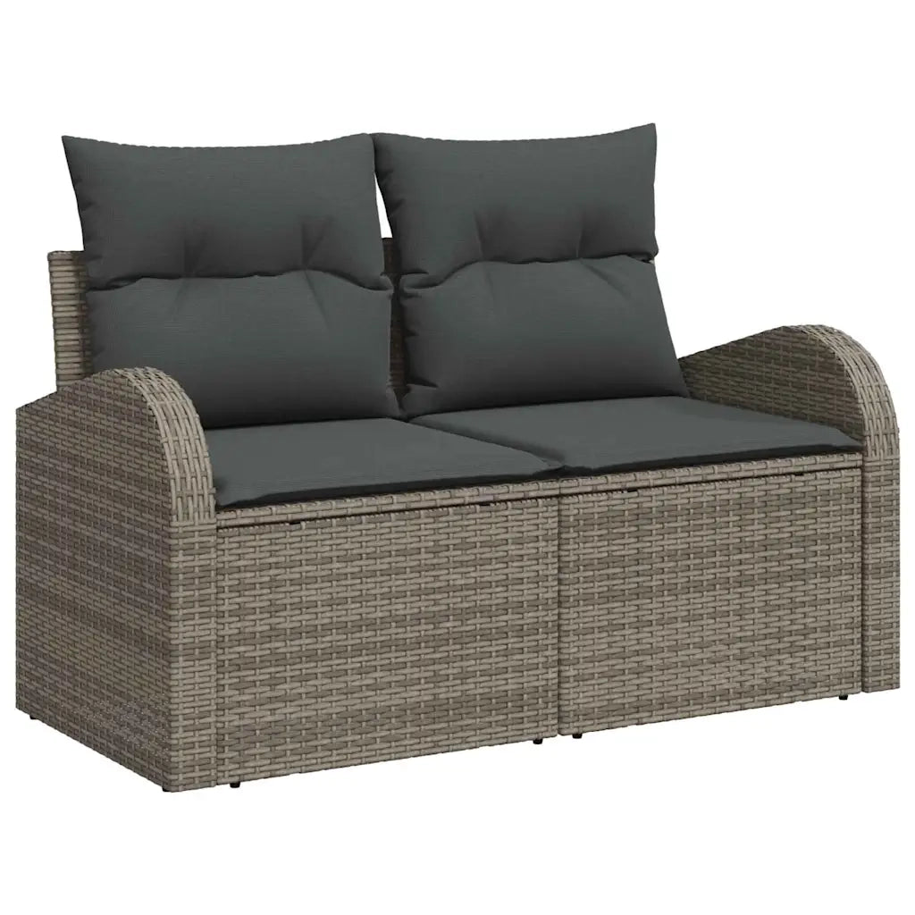 Set Divano da Giardino con cuscino 6 pcs Grigio Poly Rattan 3357362