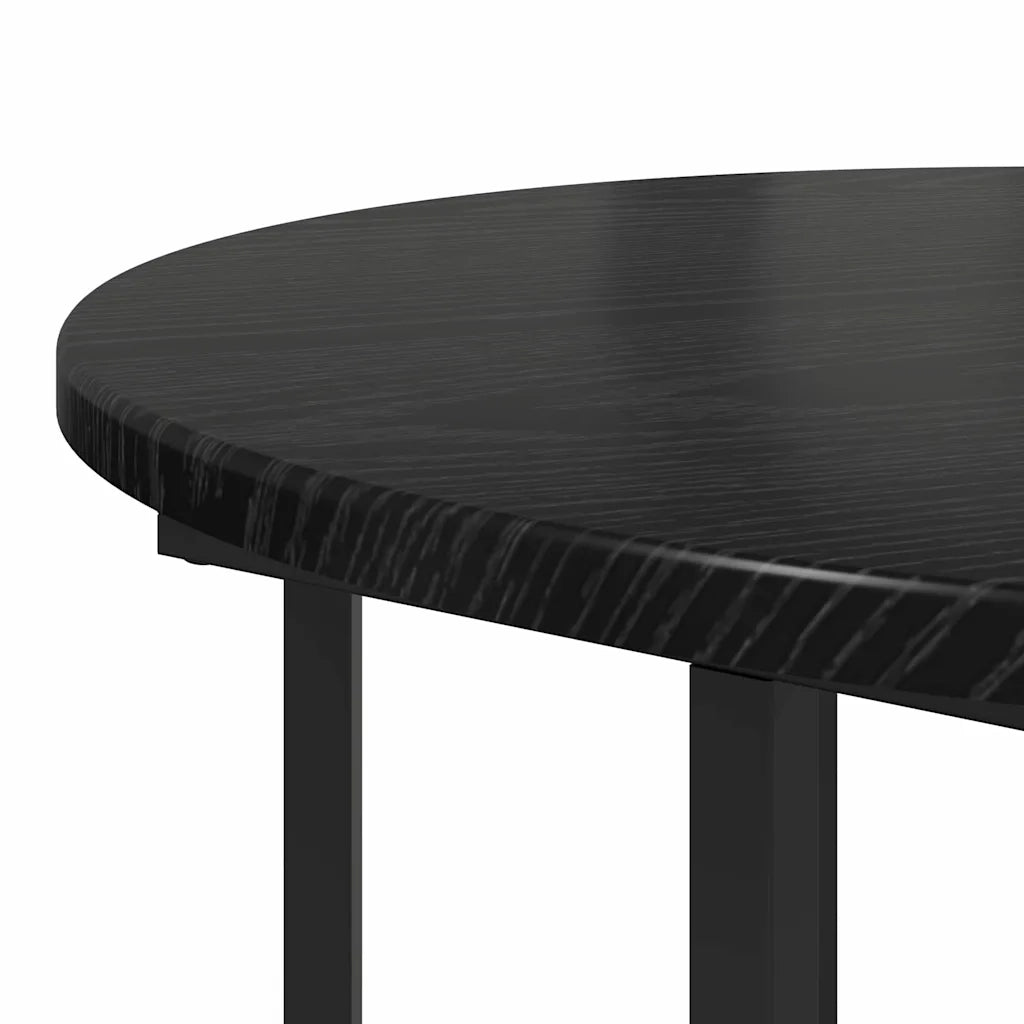 Set tavolini con lo scaffale 2 pcs Rovere Nero 869714