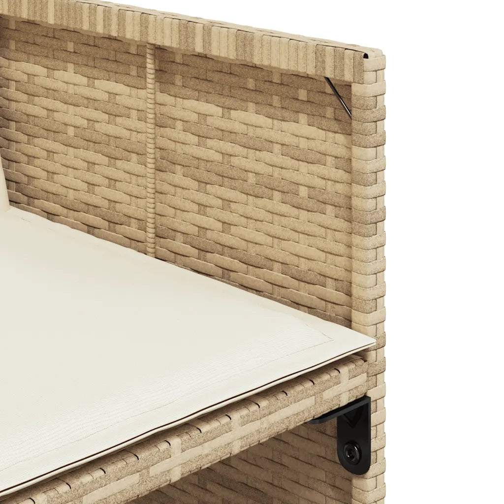 Set da Pranzo da Giardino 15 pz con Cuscini Beige in Polyrattan 3211240