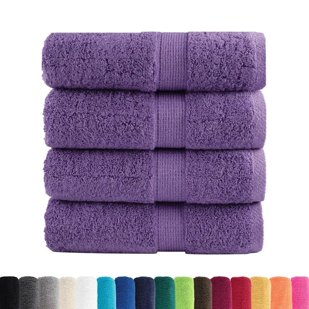 Asciugamani Premium SOLUND 4 pz Viola 30x30 cm 600 g/m² 137348