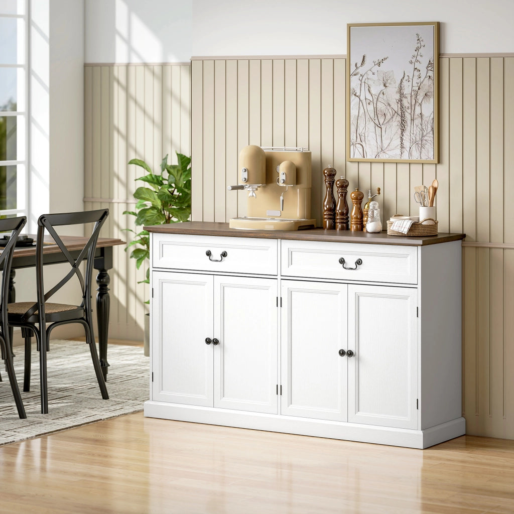 Credenza ¨C zephmum ¨C bianco e marrone 140x40x85cm
