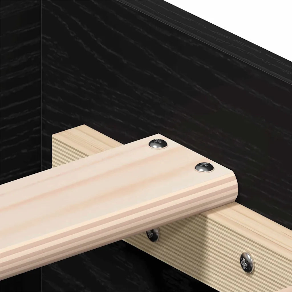 Struttura del letto-Giroletto Rovere Nero 140 x 200 cm Legno multistrato 877981
