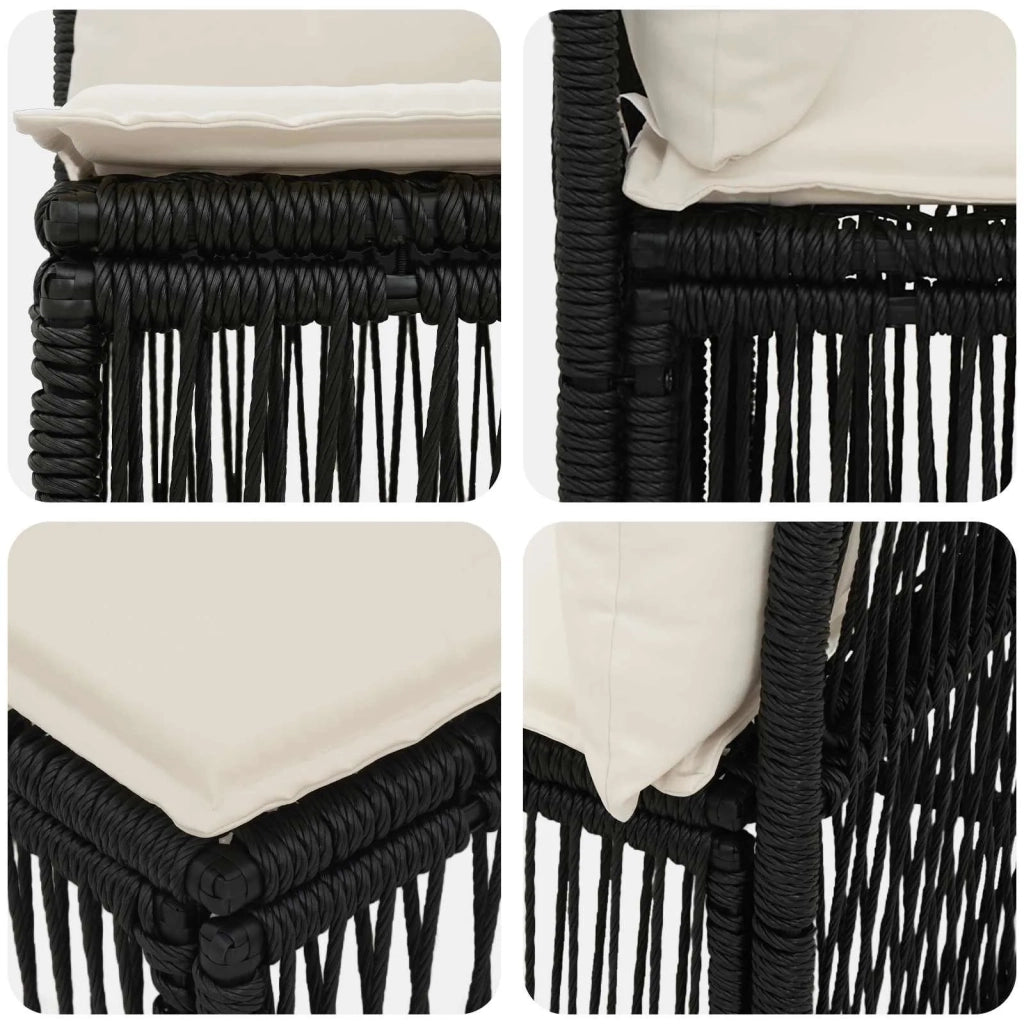 Set Divano da Giardino 12 pz Nero polyrattan 3434146