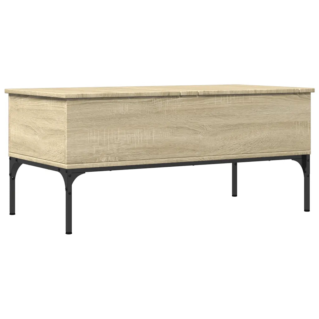 Tavolino-Tavolino da soggiorno-Tavolo Rovere Sonoma 100x50x45 cm Legno Multistrato e Metallo 899926