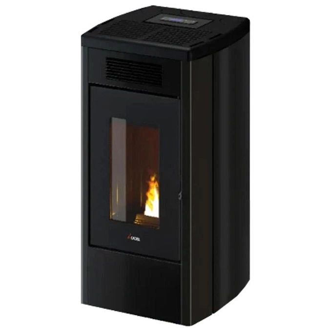 Cadel stufa a pellet Atena Plus 14 T2, 13.7 kW, ventilazione forzata, canalizzabile, 390 m³, app domotica, antracite