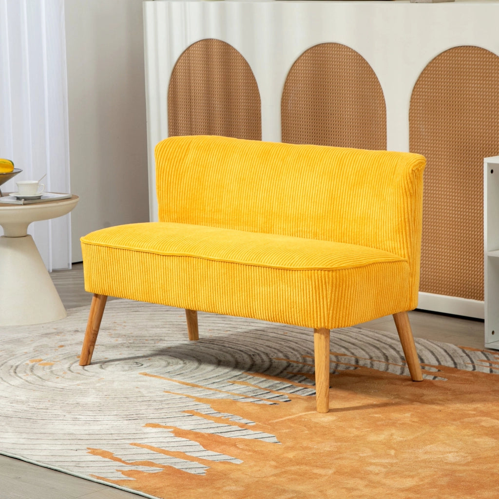 Divano 2 posti ¨C zephmum ¨C giallo, legno massello, 117x56.5x77 cm