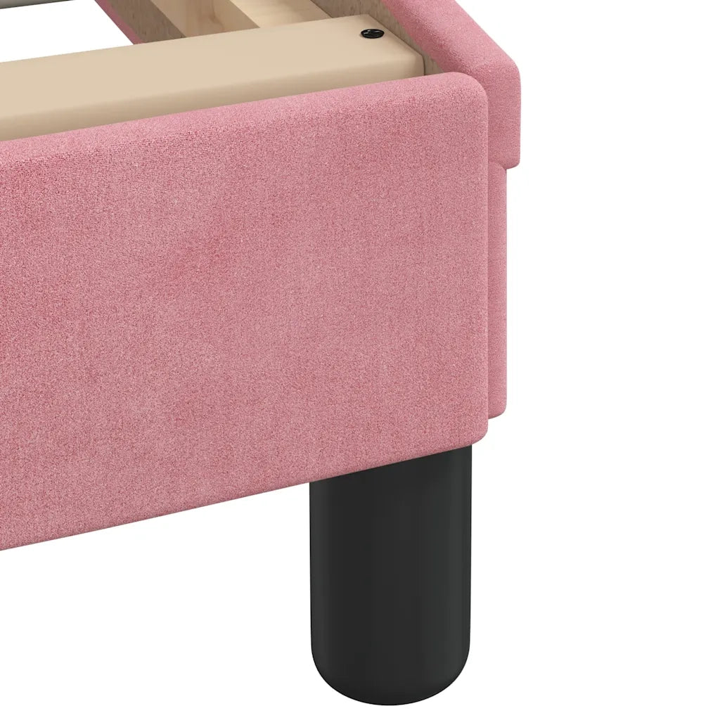 Letto con Materasso Hanko Rosa 80x200 cm in Velluto