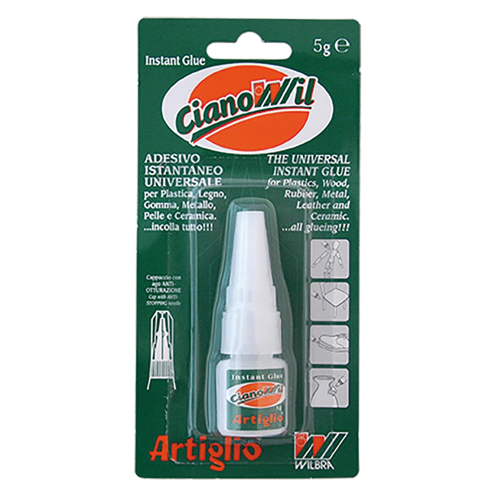 ADESIVO CIANOCRILATO 'ARTIGLIO CIANOWIL' gr. 5- 12 pezzi  - WILBRA