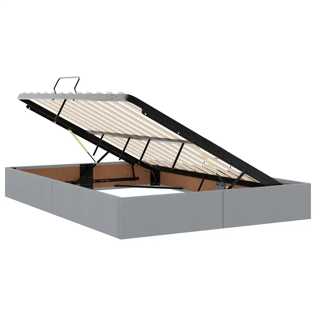 Letto con contenitore e materasso Grigio chiaro 140 x 200 cm