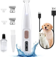 Pulitore delle unghie silenzioso per cani e gatti con illuminazione LED - Impermeabile e ricaricabile