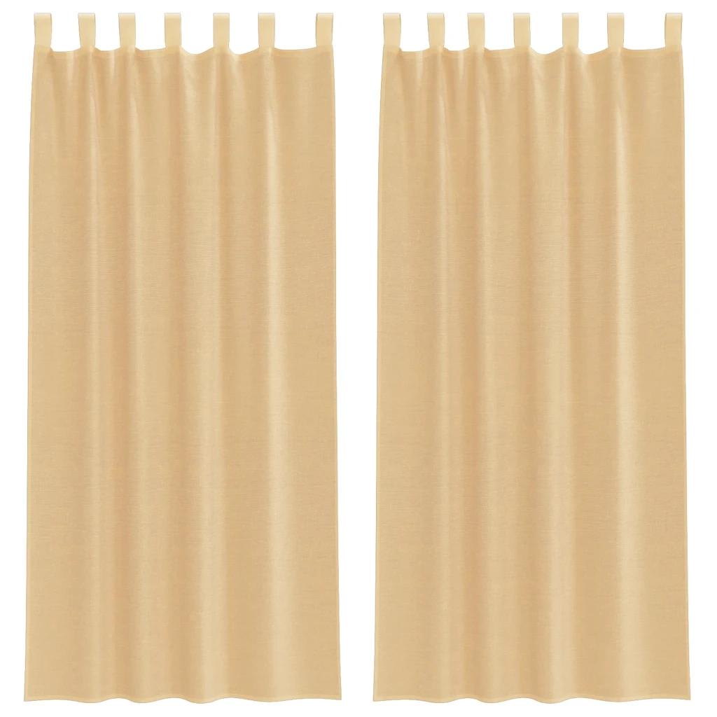 Tende in Voile con Tasche per Aste 2 pz Sabbia