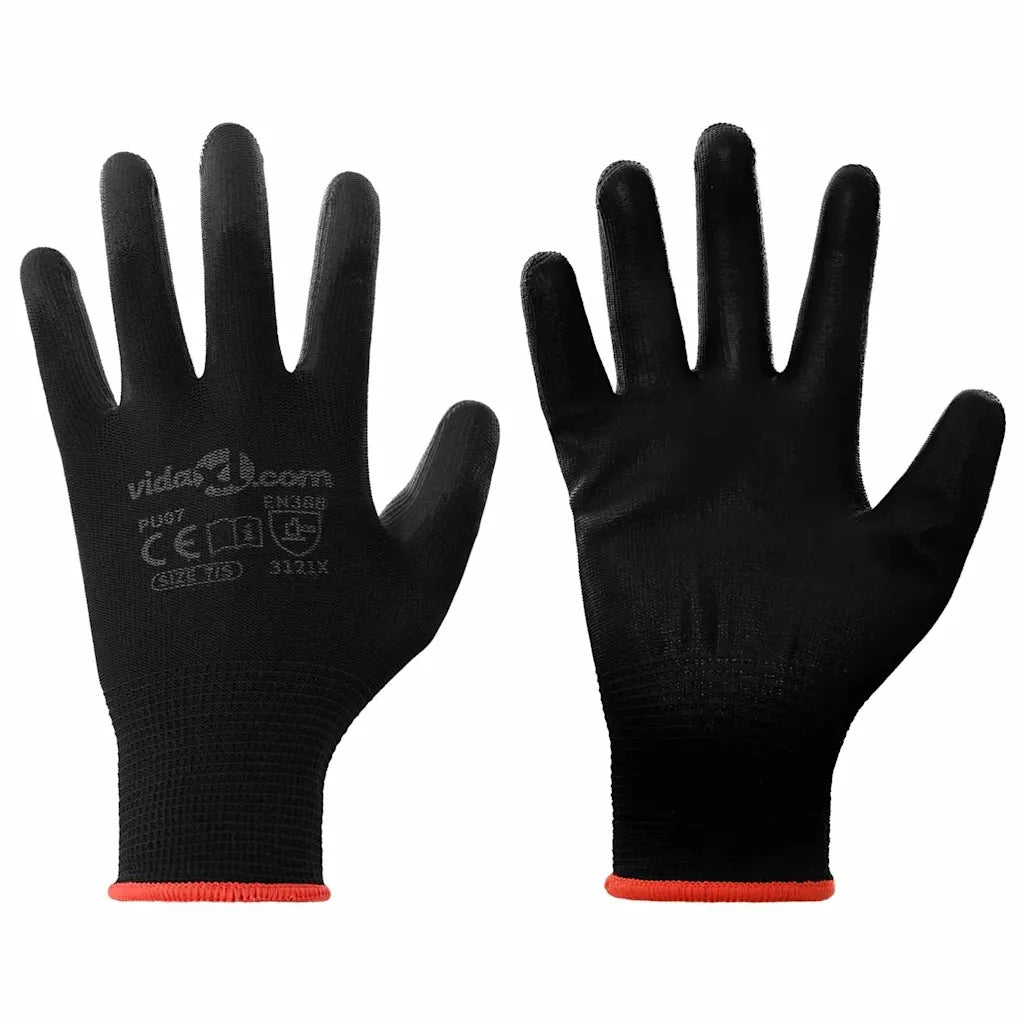 Guanti da Lavoro 12 pz Nero 7 / S Poliestere CFW4905912