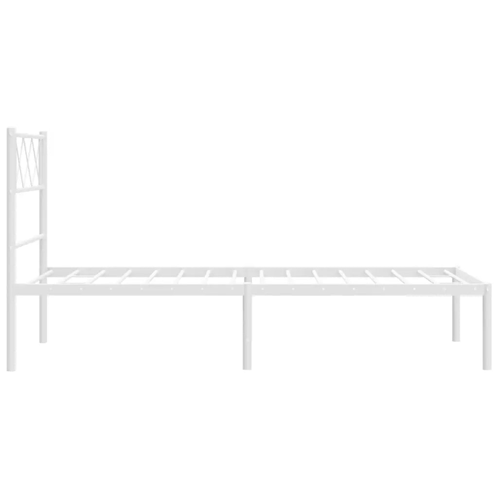 Giroletto con Testiera Metallo Bianco 80x200 cm 372317