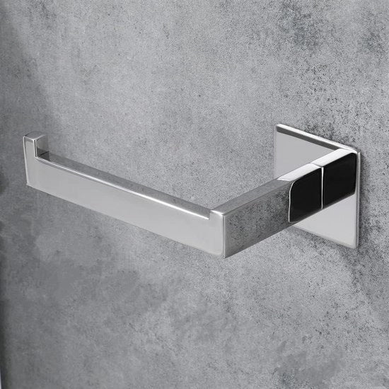 Sostegno WC Autoadesivo Ospedaliera per Carta igienica 304 Acciaio Inox Bagno Cucina - Argento Acciaio Inox - Senza Foratura