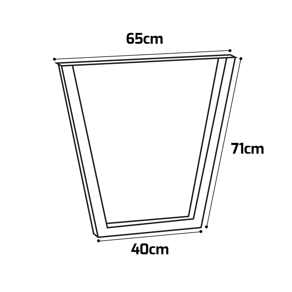 Set di 2 piedi per tavolo - forma trapezoidale - bianco