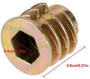 Insteckmozzetti in acciaio inossidabile a 6 facce - 50 pezzi - Inbus - Mozzetti a sezione di acciaio inossidabile - Hex Drive - Duratura - Resistenza agli urti - Alta resistenza all'estrazione - Mozzetti per mobili