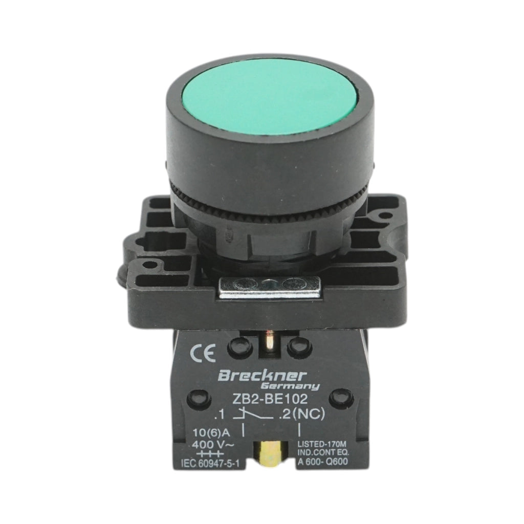 Pulsante di ritorno verde 1NO+1NC, 400V/10A LAY5