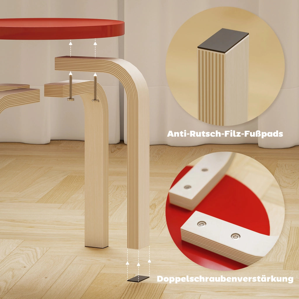4 sgabelli impilabili ¨C zephmum ¨C legno multicolore