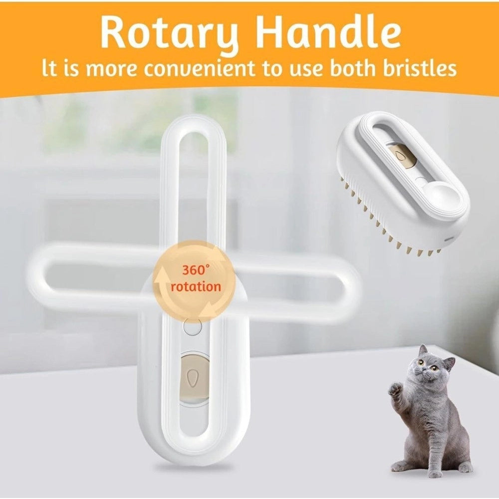 Trade Shop - Spazzola A Vapore Per Gatti Cani Elimina Pelo Morto Sottopelo Cavo Usb -