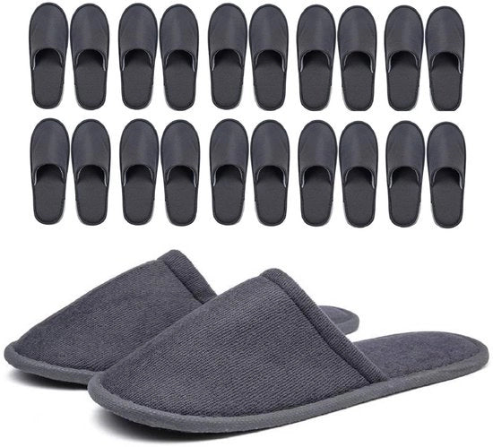 Set di 10 paia di pantofoline da bagno - Materiale bad felpato - Pantofoline da bagno da gettare - Universale taglia - Peso leggero - Pantofoline da bagno igieniche e comode