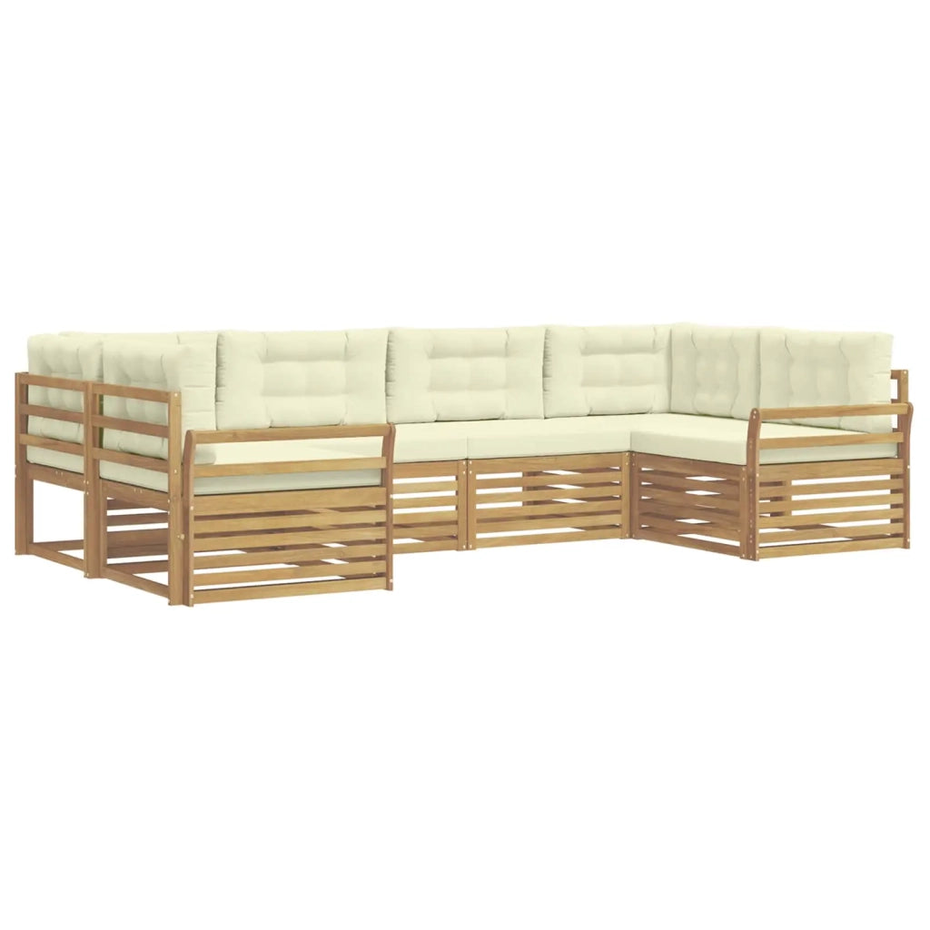 Set di divani da esterno 6 pcs Bianco e Crema 3391045