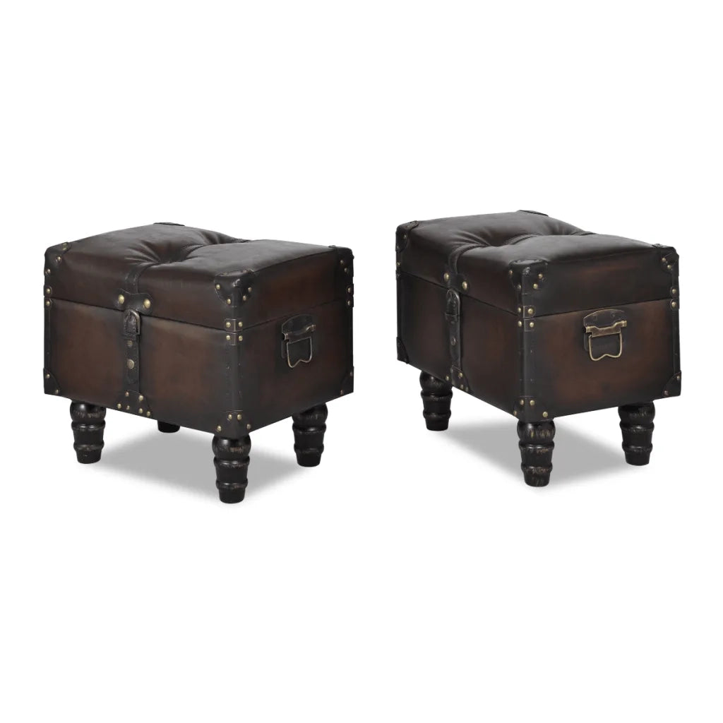 Cassapanca Set 3 pz-Panca con Contenitore Marrone