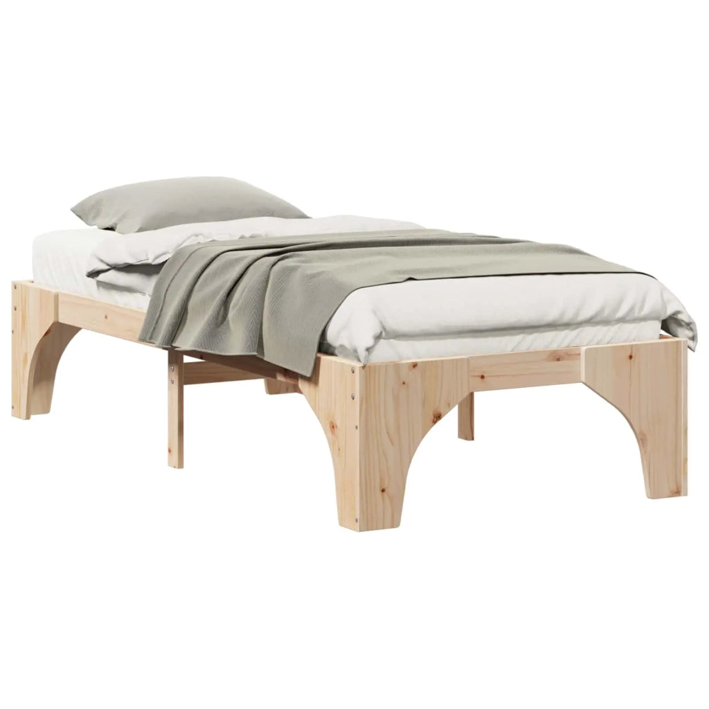 Letto singolo | Letto per adulti | Struttura del letto Marrone 75 x 190 cm Pino massello
