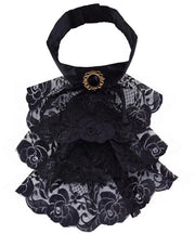 Accessorio per abito con collo a jabot nero - Collo rimovibile - Accessorio per costume - Outfit per cosplay - Cerniera regolabile - Materiale duraturo