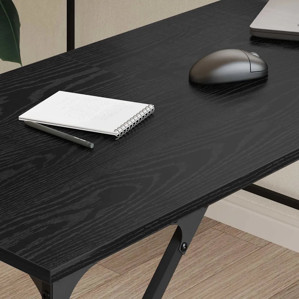 Scrivania | Tavolo da Ufficio Rovere Nero 149 x 149 x 75 cm Legno multistrato