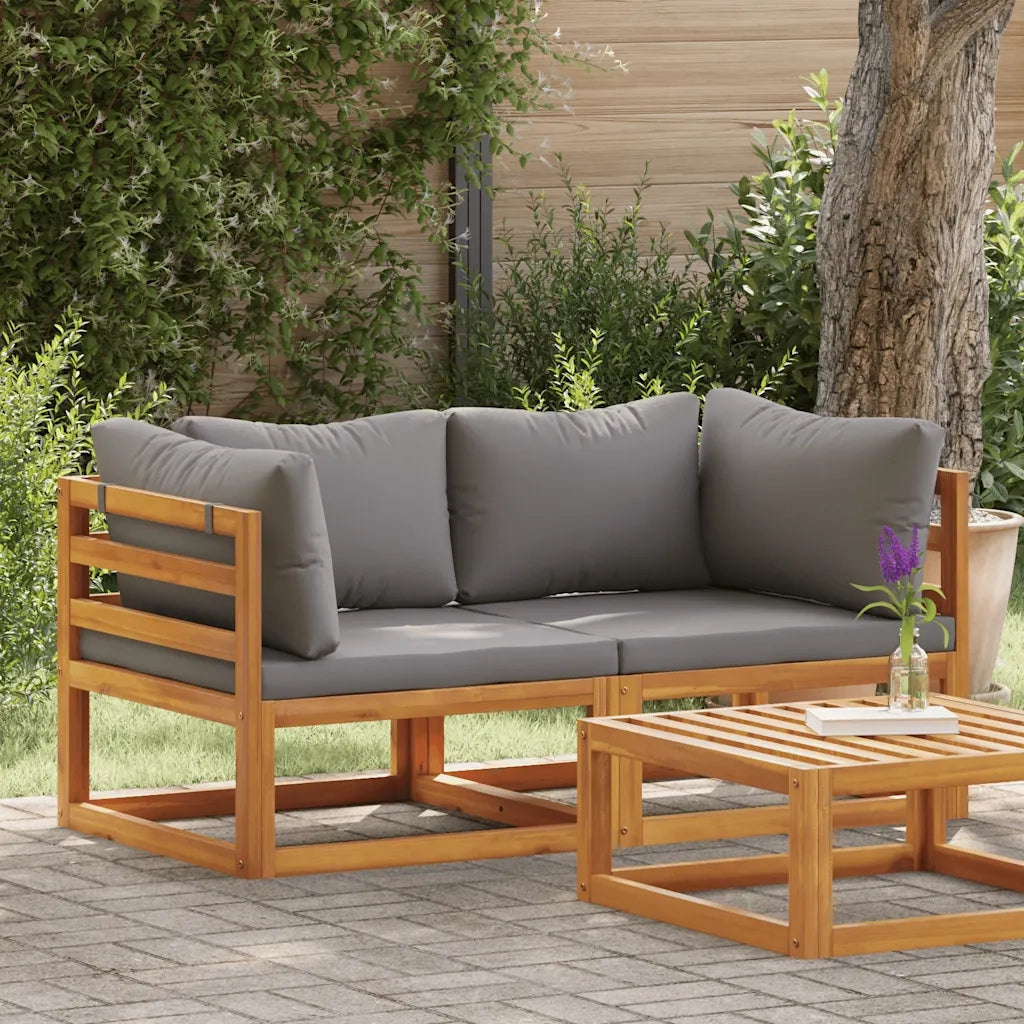 Divani Angolari Modulari 2 pz con Cuscini Grigio Scuro