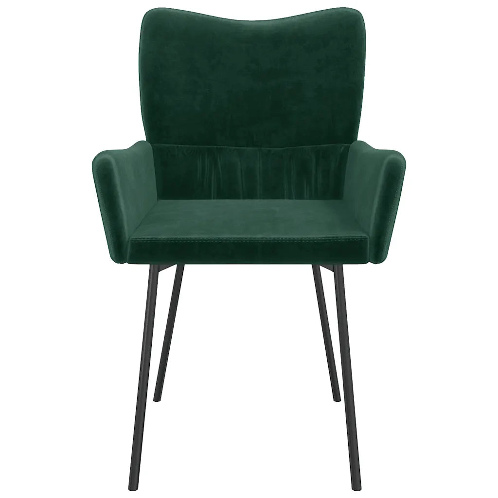 Sedie da Pranzo 2 pz Verde Scuro in Velluto 344800