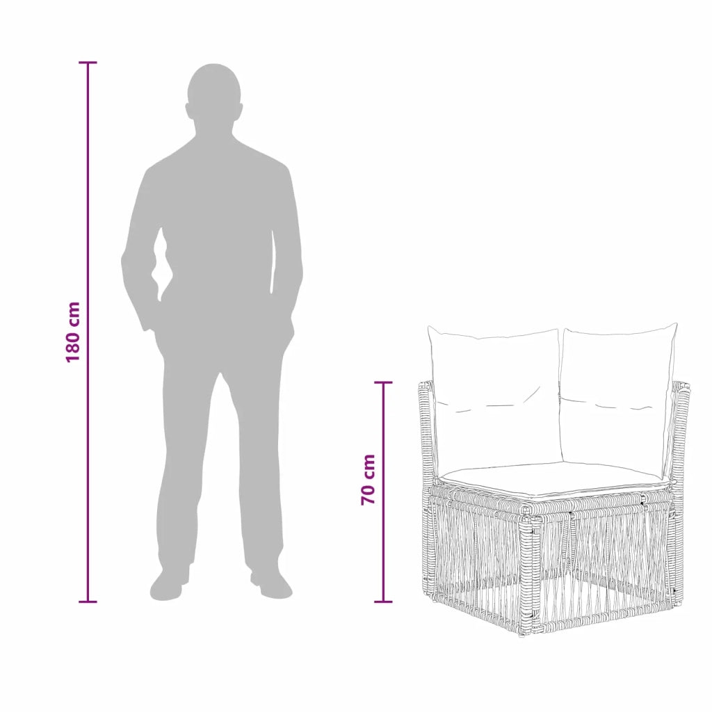 Set Divano da Giardino 7 pz Grigio polyrattan 3434309
