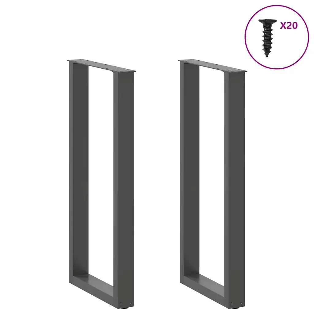 Gambe per tavolo da bar a forma di U 2 pz Antracite 40x(100-101) cm Acciaio 4013230
