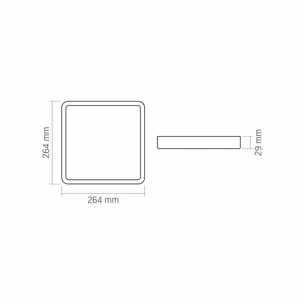 Plafoniera LED quadrata nera 20W 2500lm 4000K Videx