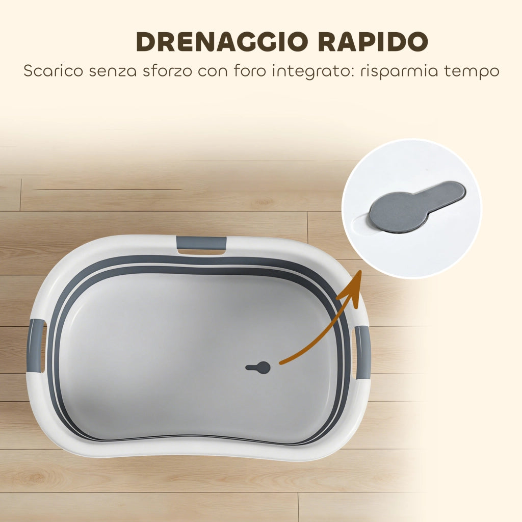 Vasca da Bagno per Cani ¨C Minimal ¨C Grigia, Pieghevole, Portatile