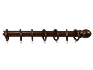 BASTONE IN LEGNO SENZA SUPPORTI Ø MM.35 NOCE  cm.240