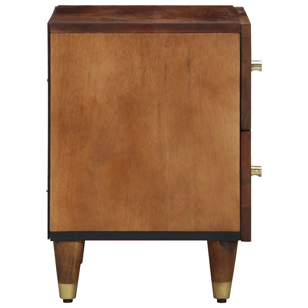 Set di 2 Comodini | Armadio da Notte | Mobiletto da notte Marrone miele 40 x 33 x 46 cm
