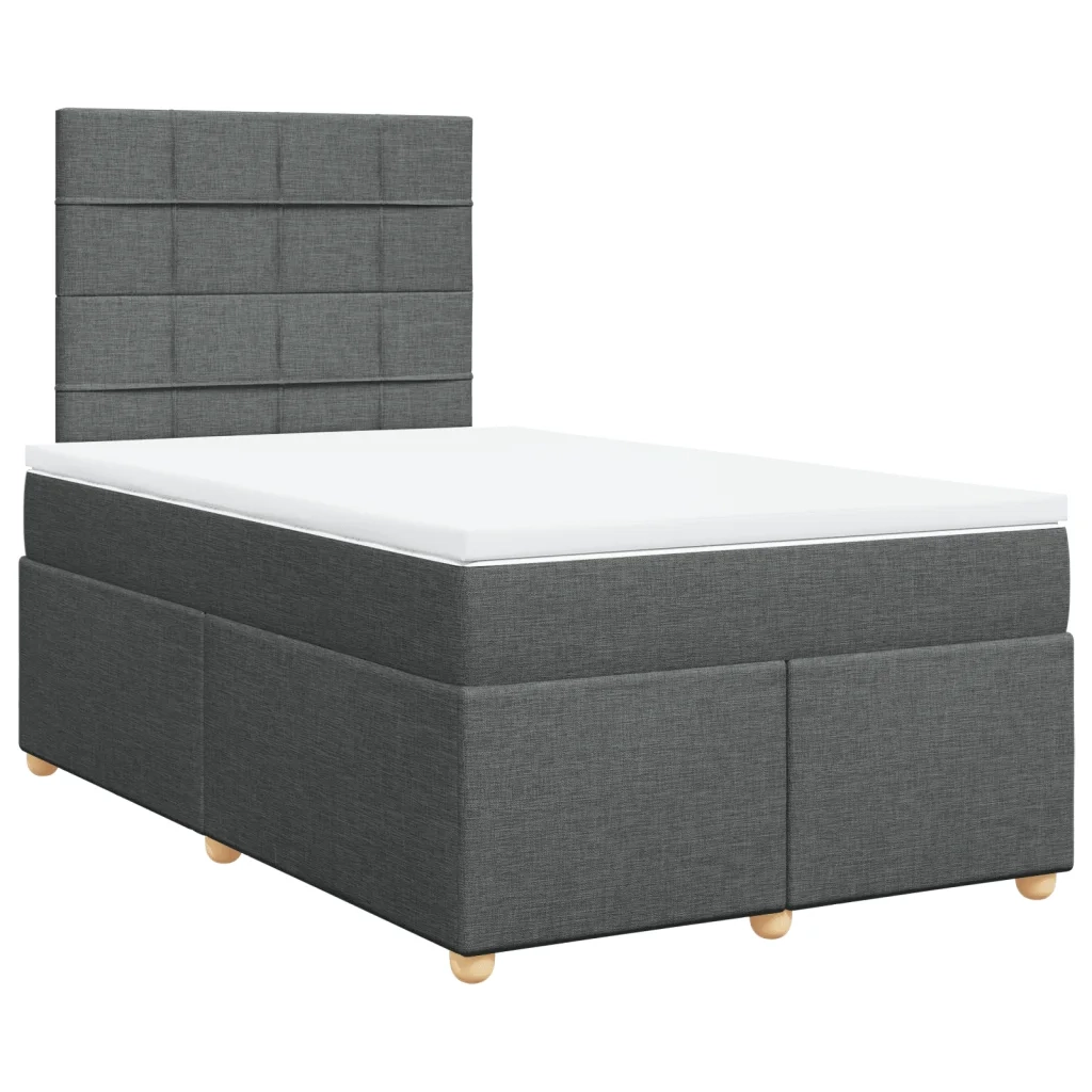 Giroletto a Molle con Materasso Grigio Scuro 120x190cm Tessuto
