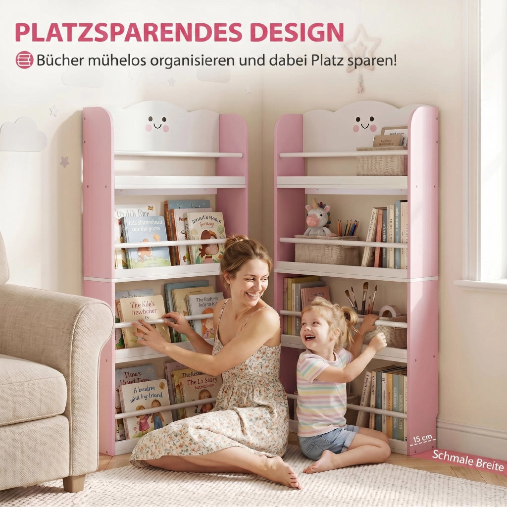 Libreria per Bambini a 4 Ripiani ¨C Minimal ¨C Rosa