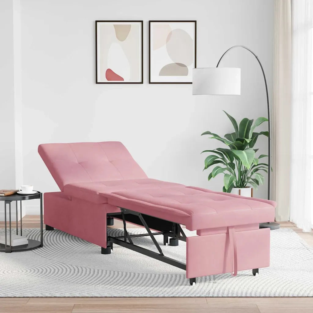 Divano letto | Sof¨¤ letto | Letto singolo Rosa 194 x 67 x 82 cm Velluto