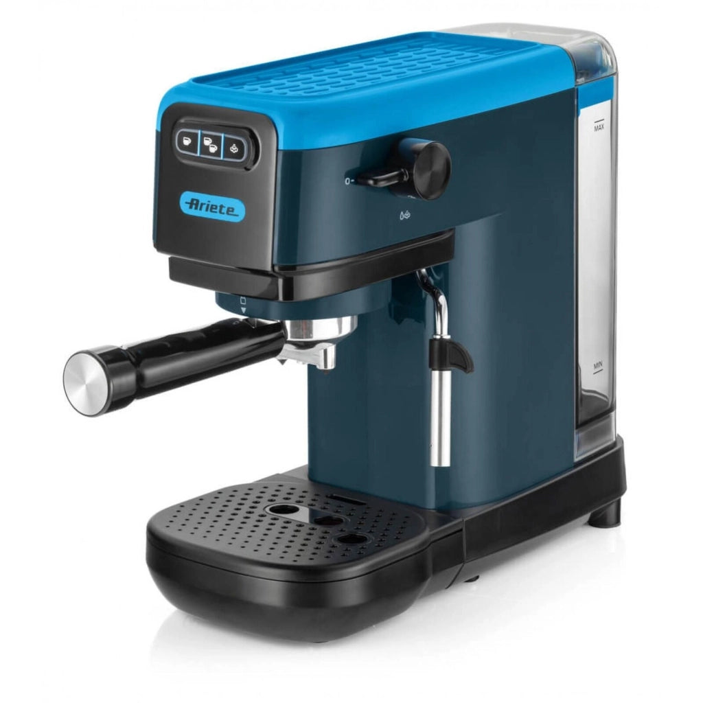 Ariete 1399 Macchina da caffè espresso Sky Blue, Per polvere e cialde ESE, 1300 W, Capacità 1,1L, 15 bar di pressione, Filtro 1, 2 tazze e cialda ESE, Cappuccino, Blu