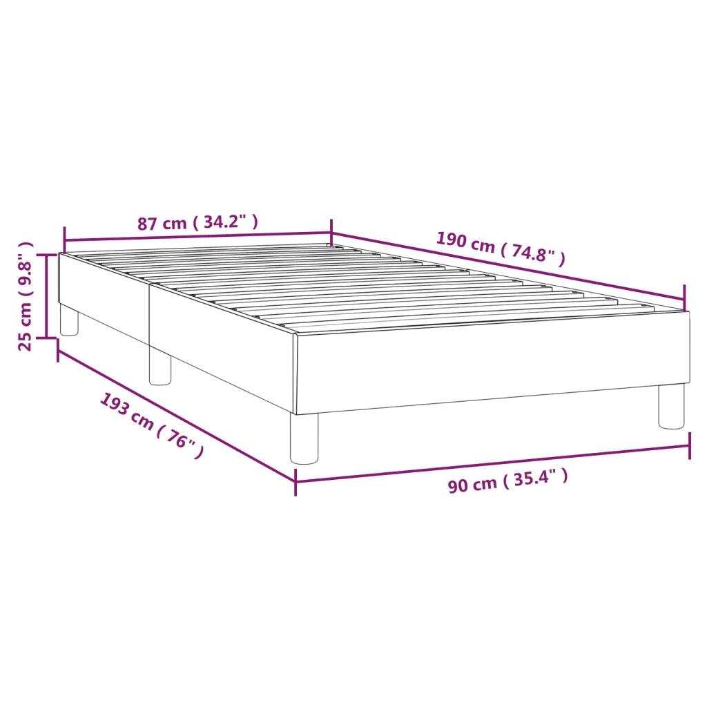 Struttura Letto a Rete a Molle Tortora 90x190 cm Tessuto 3120578