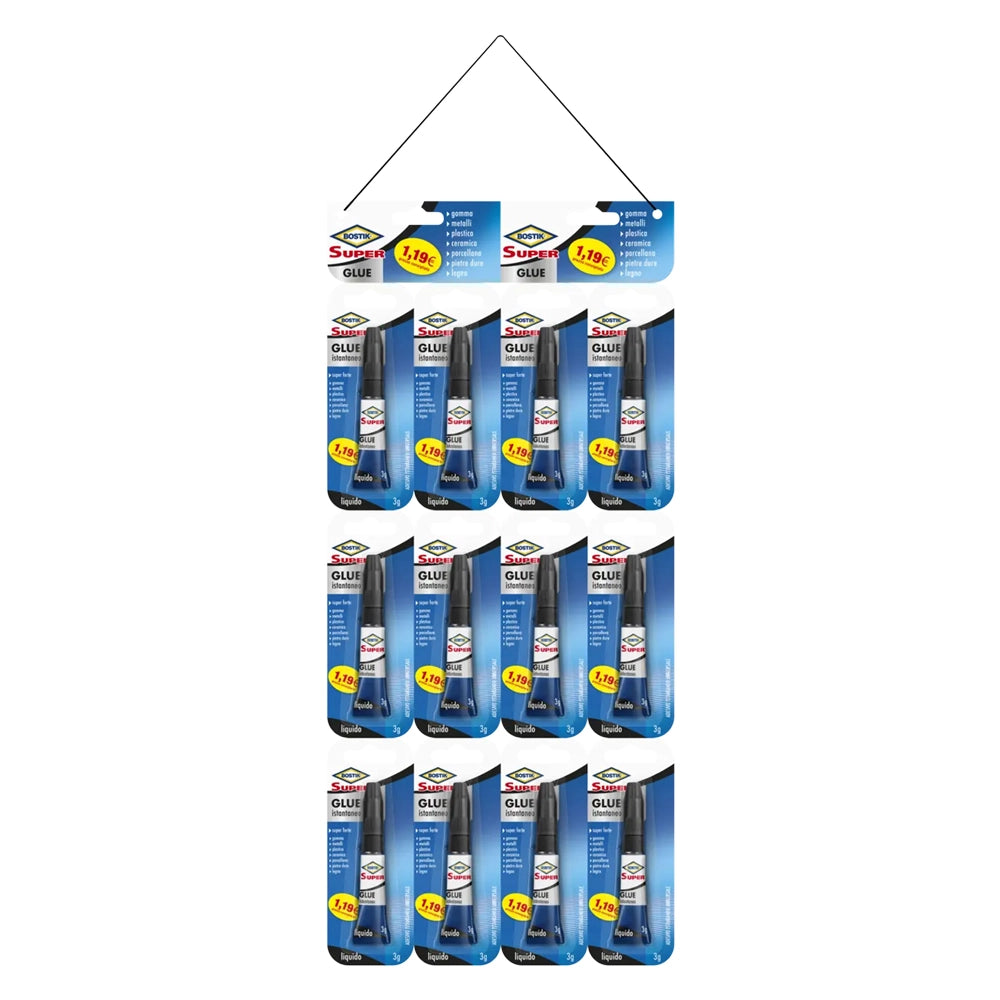 12blister adesivo istantaneo 'super glue' gr. 3 (jumbocard) cod:ferx.9120660nlm