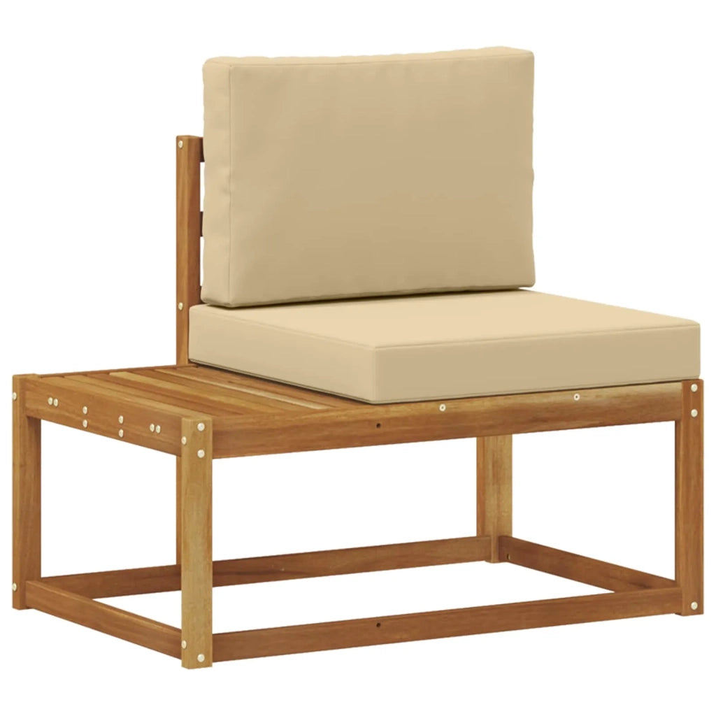 Divano da Esterno con cuscino 2 Pezzo Naturale e Beige 900482