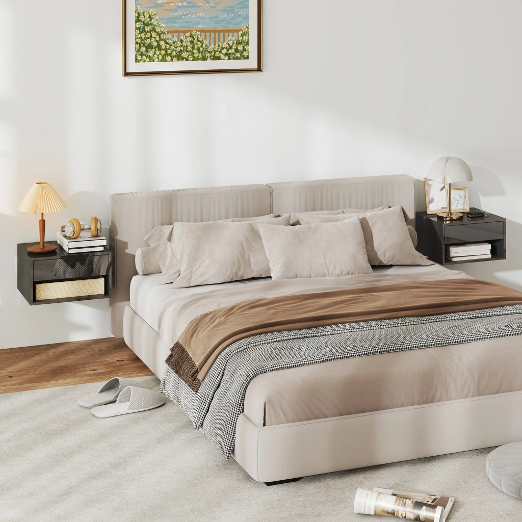 Comodino ¨C Minimal ¨C 37x32x21 cm, nero